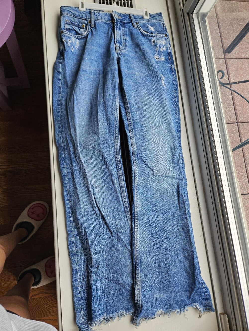 H&M The Water Saving Collwction 90s Flare Distressed Blue Women’s Jeans - Size 4
